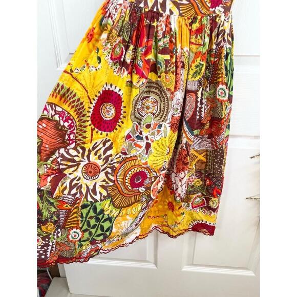 Vintage Lew Magram Collection Embellished Sleeveless Floral Pattern Dress Size M - Picture 6 of 10